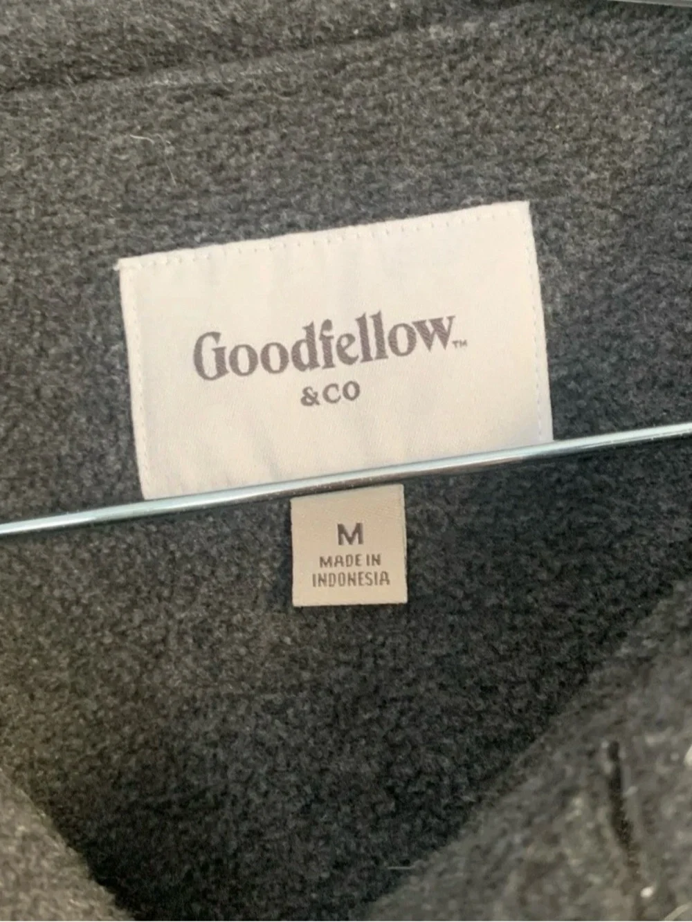 Goodfellow & Co Gray Fleece Shirt Jacket Men’s Medium Button Front